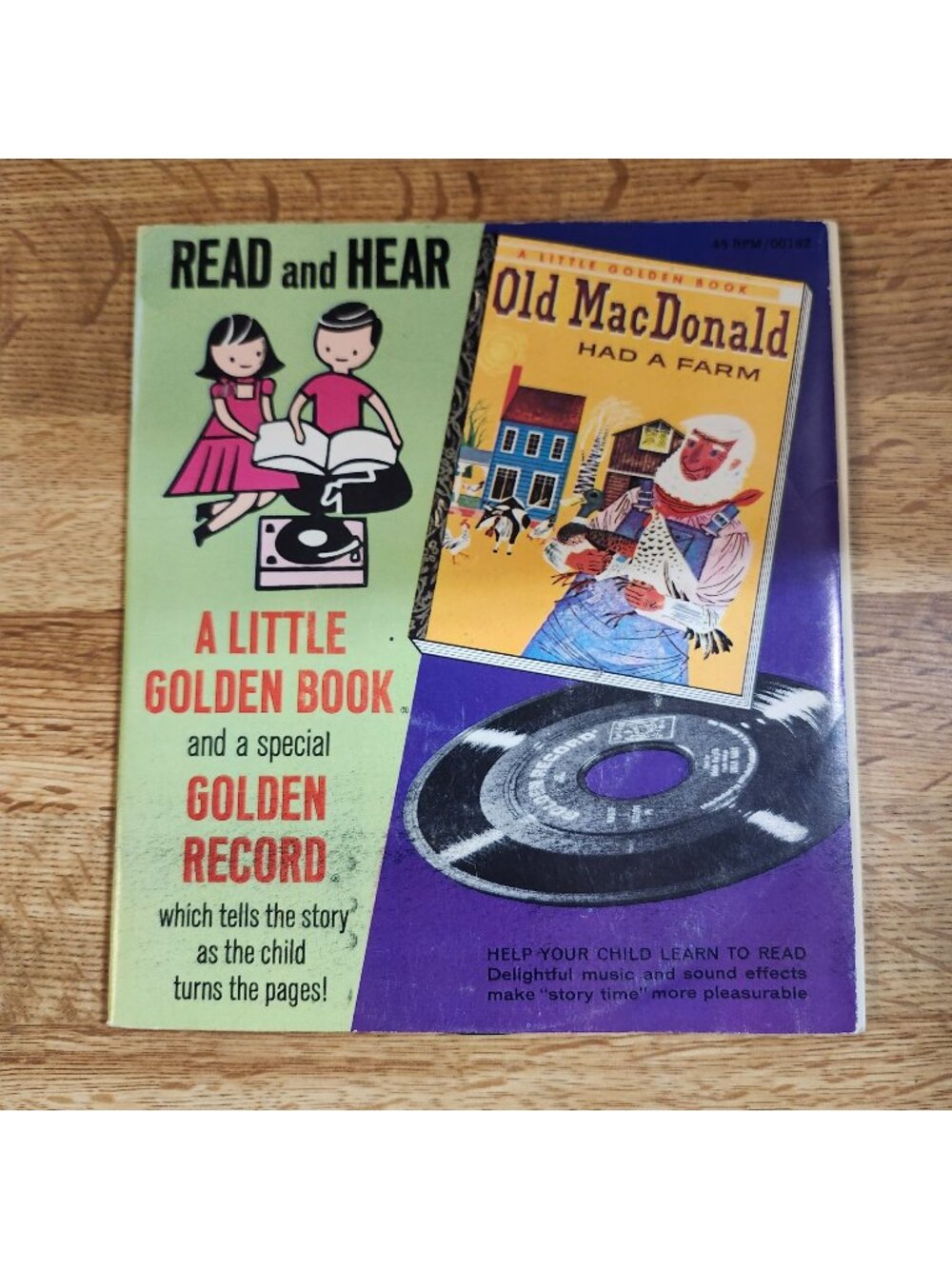 Old MacDonald Had a Farm Read and Hear Book & Record Little Golden Books 45 rpm